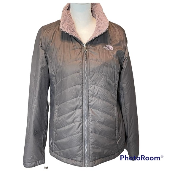 North Face Gray Jacket With Fur Lining 